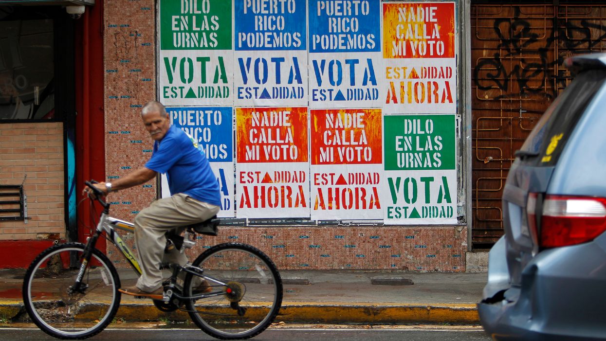 man rides bike in Puerto Rico