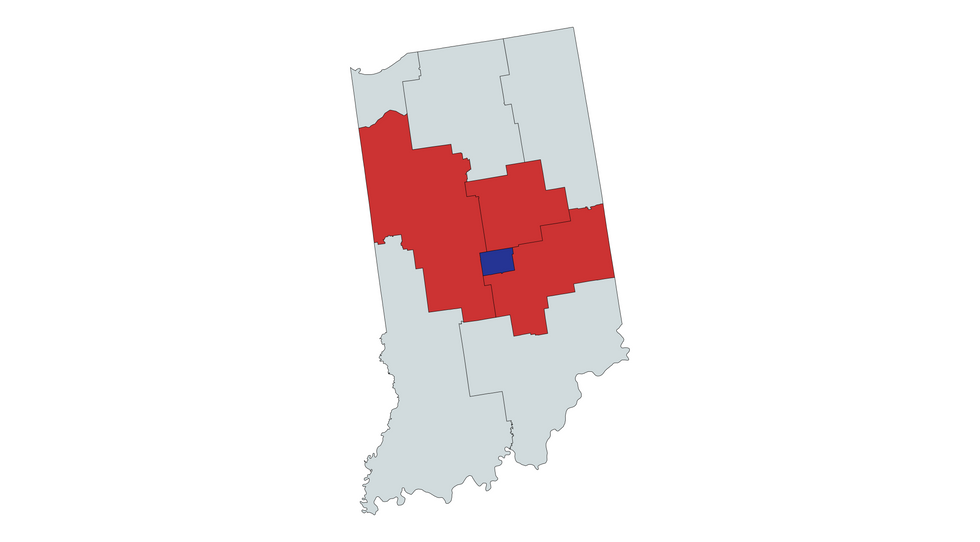 Map of Indiana congressional districts