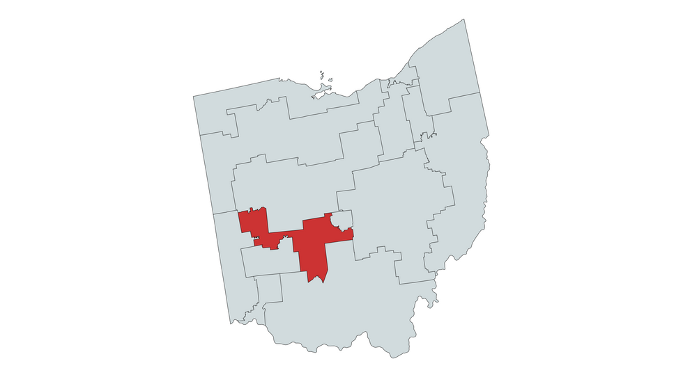 Map of Ohio congressional districts