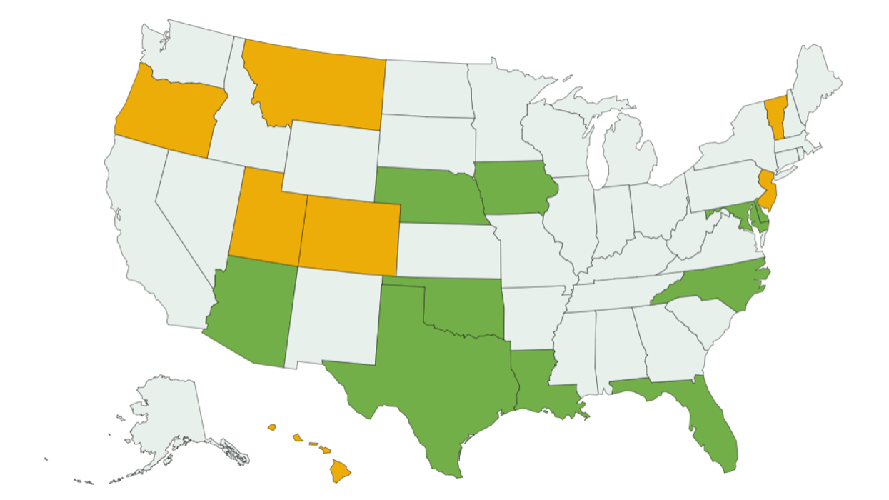 map of states that start counting ballots before Election Day