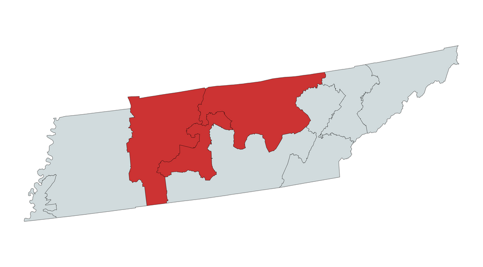 Map of Tennessee congressional districts