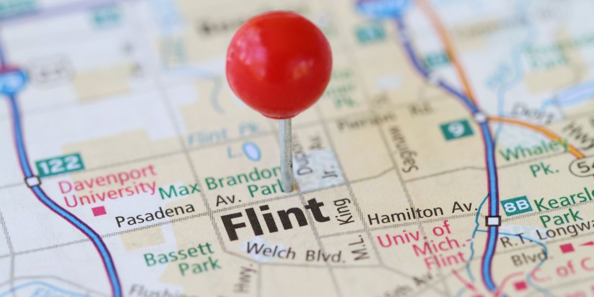 Map showing Flint, Mich.