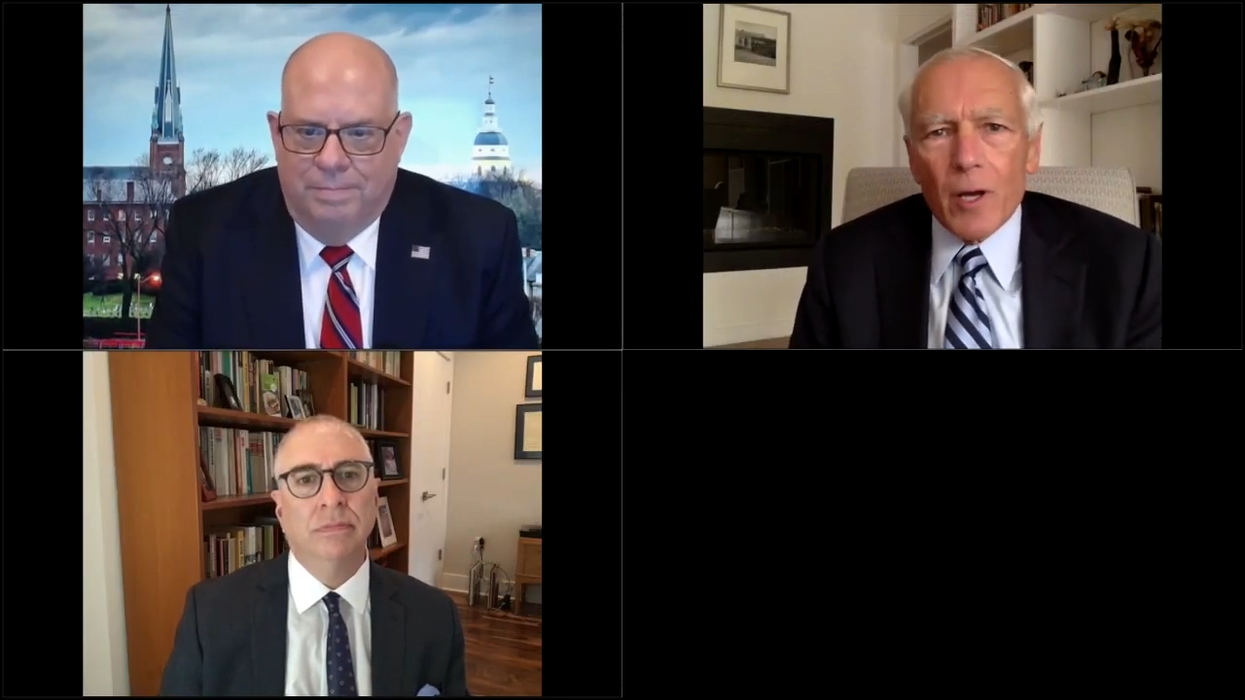 Maryland Gov. Larry Hogan and retired Gen. Wesley Clark