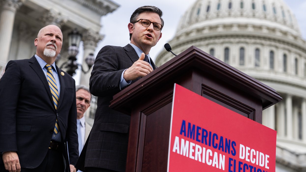 Members of Congress speaking outside the Capitol