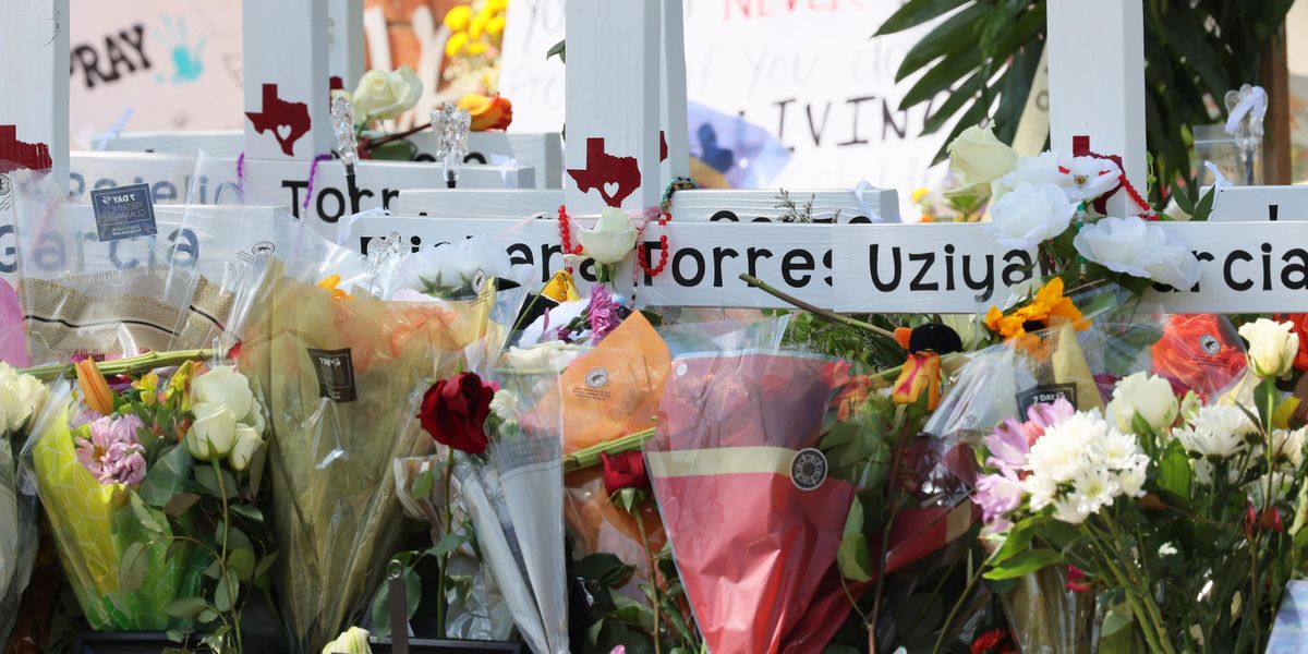 Memorial for the victims of the Uvalde, Texas, mass shooting