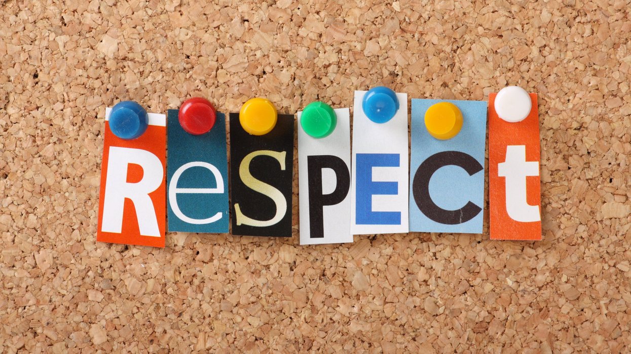 Mismatched letters speelling out "respect"