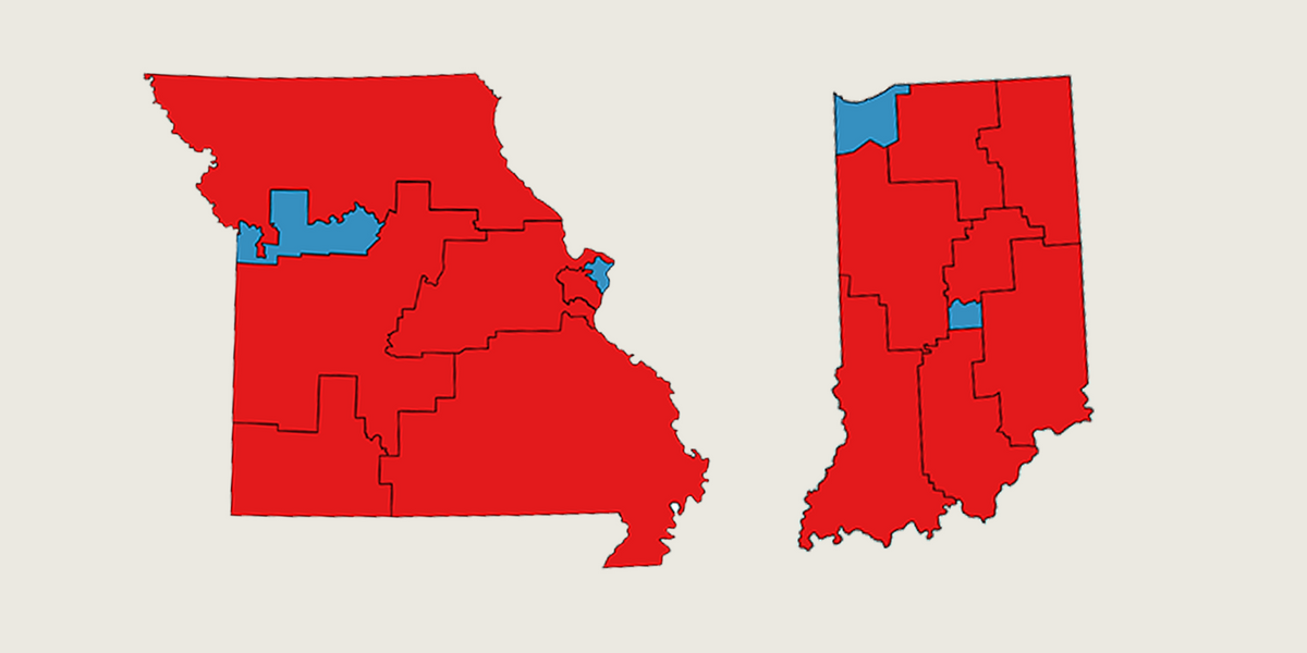 Missouri and Indiana congressional districts