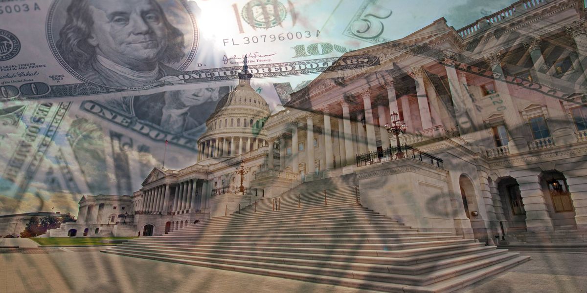 Money surrounding the Capitol
