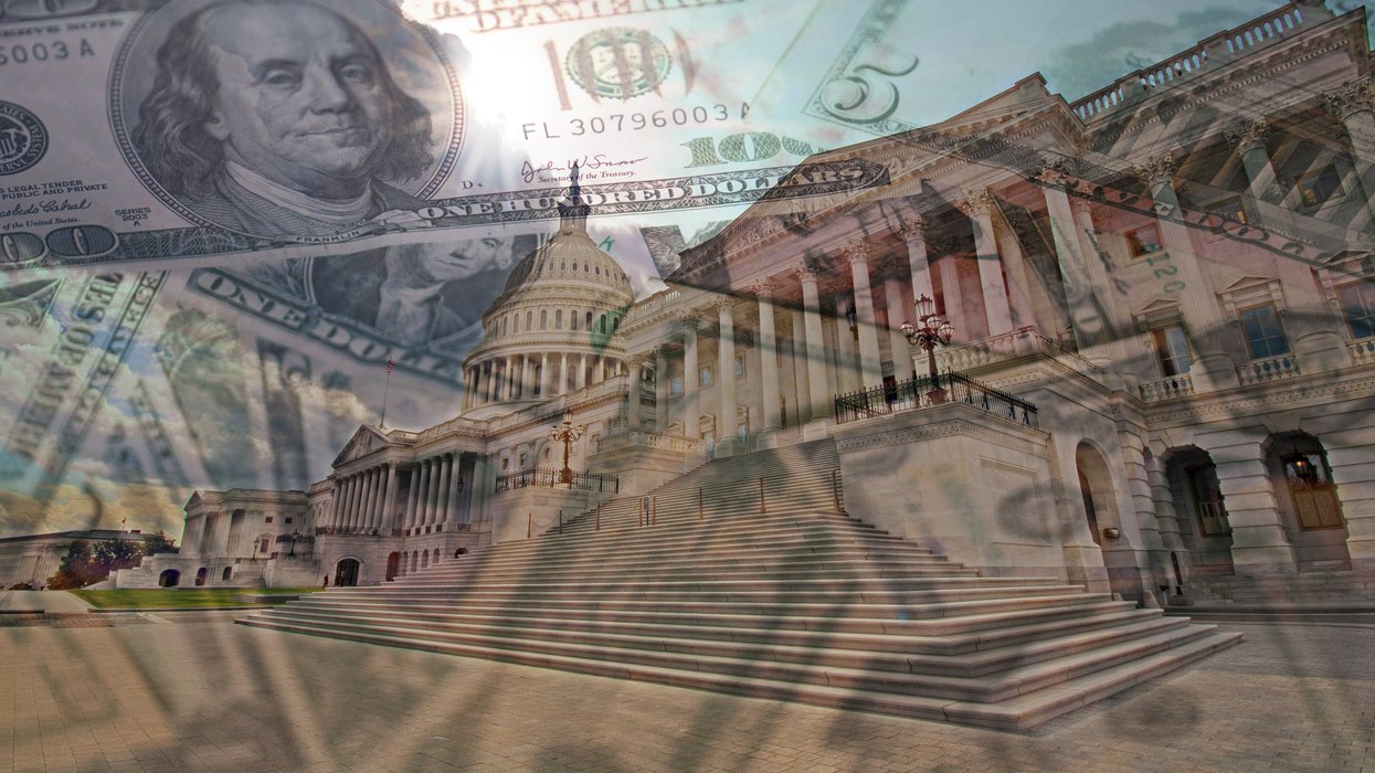 Money surrounding the Capitol