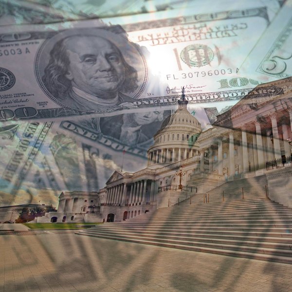 Money surrounding the Capitol