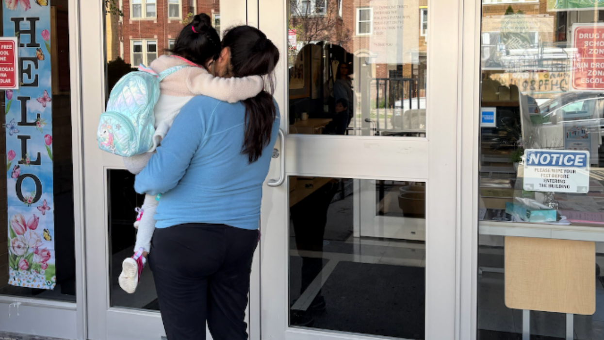 Morning drop-off at the Carole Robertson Center for Learning