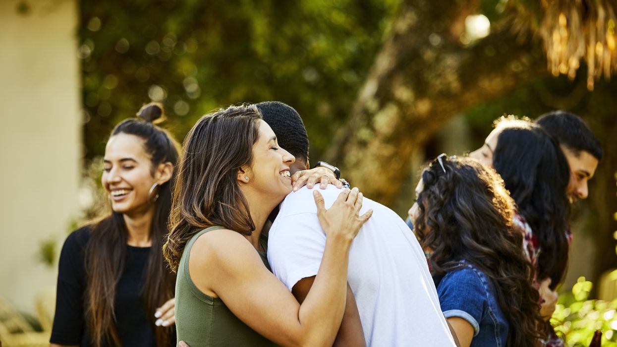 multiracial group getting together