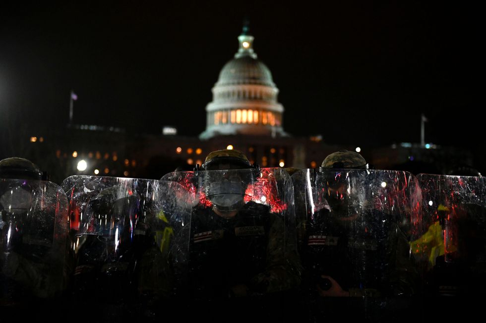 National Guard troops protect the Capitol