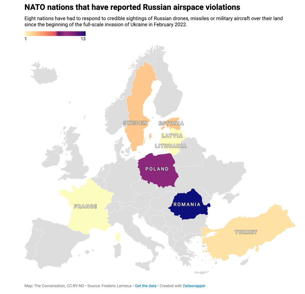nato nations reporting airspace violations