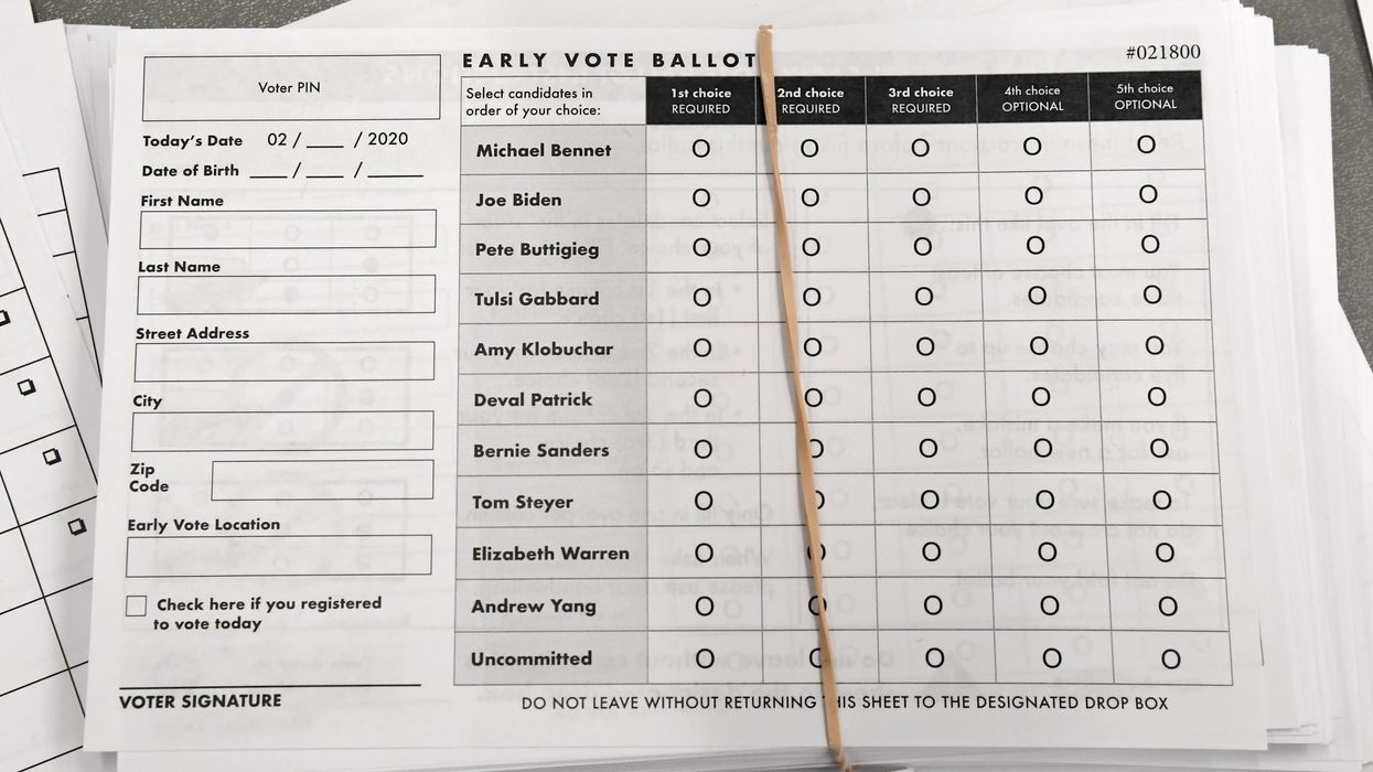 Nevada 2020 early voting primary ballot