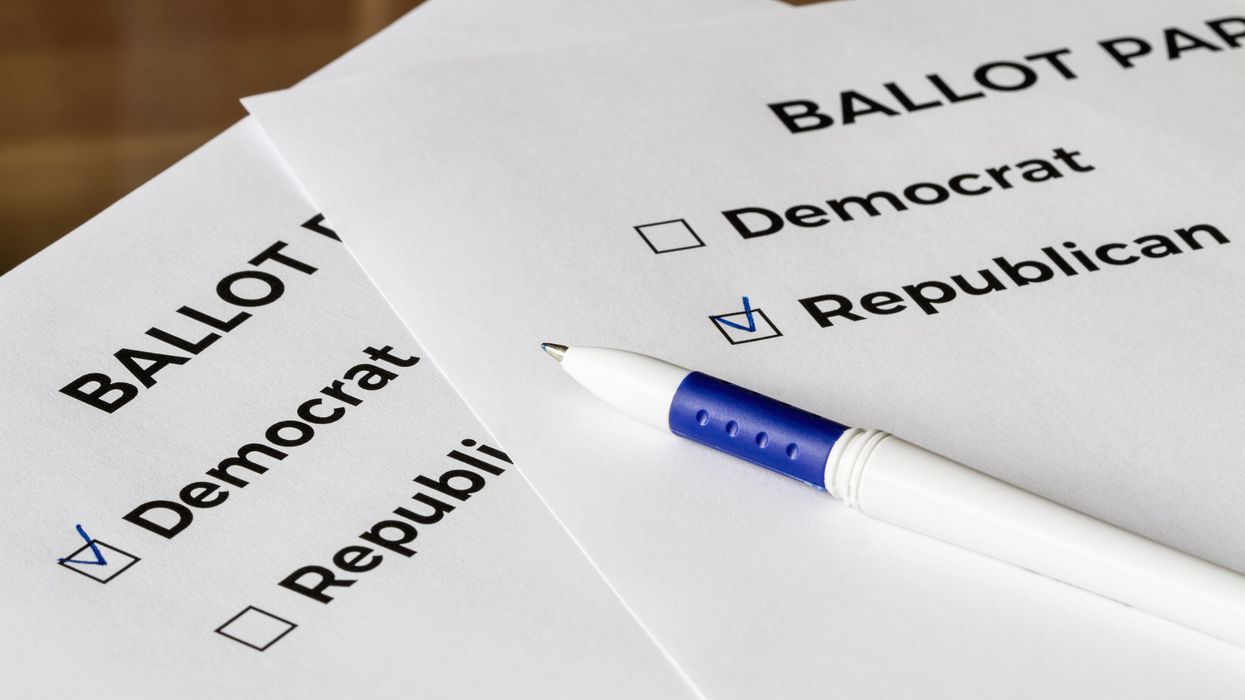 One ballot with a Democratic vote and one with a Republican vote