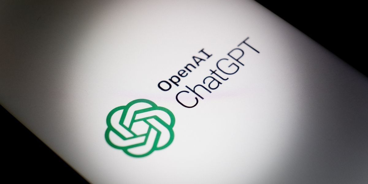 OpenAI logo on a screen
