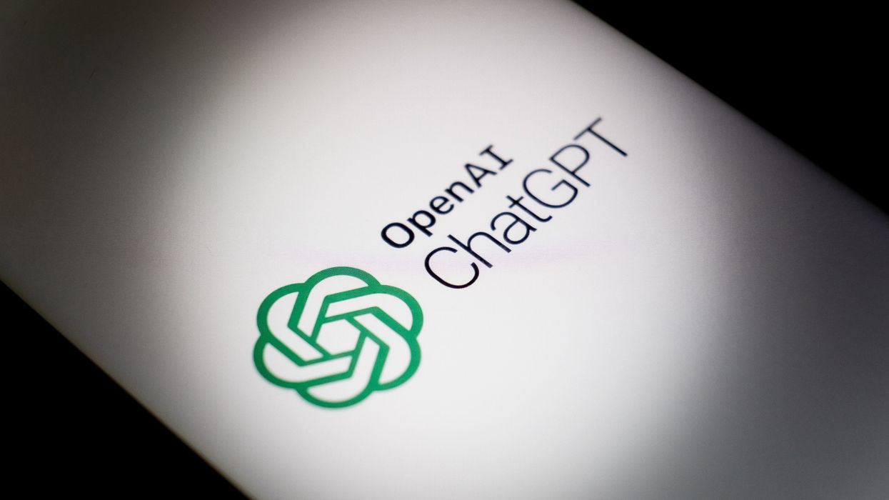 OpenAI logo on a screen