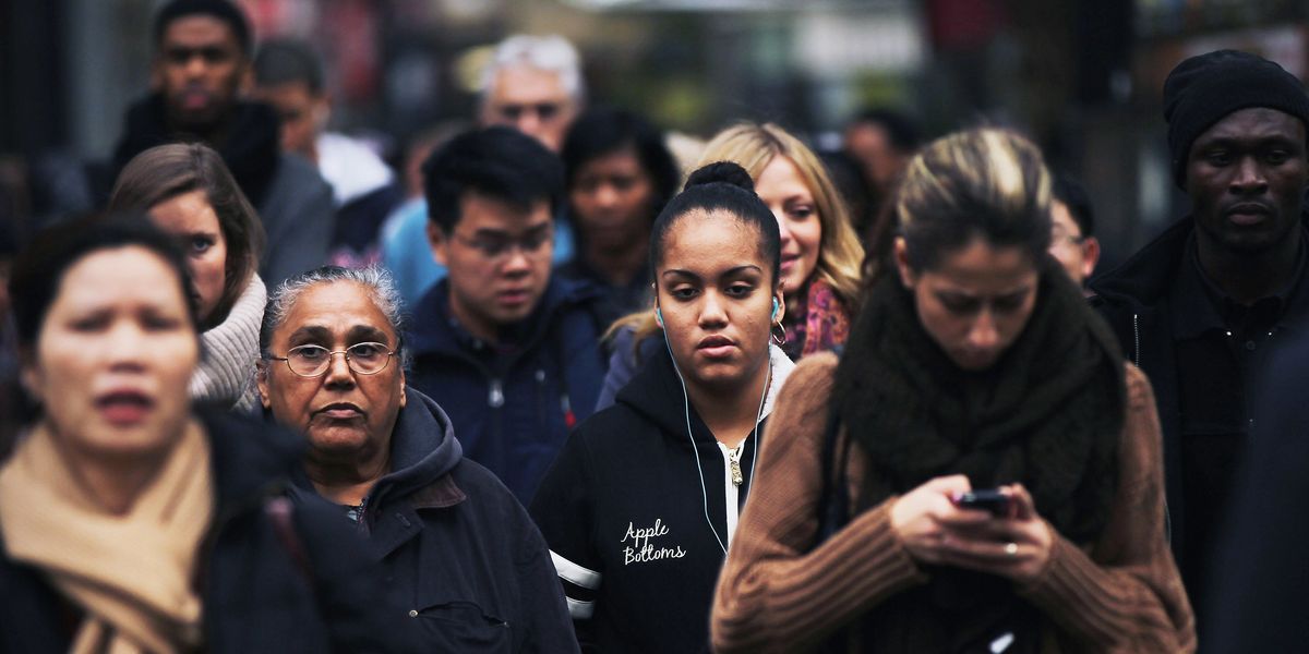 Pedestrians on a sidewalk