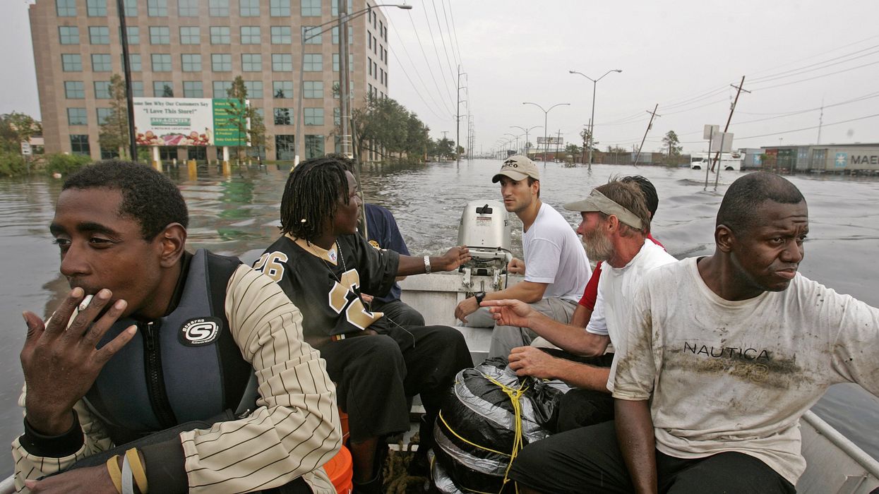 People being evacuated by boat