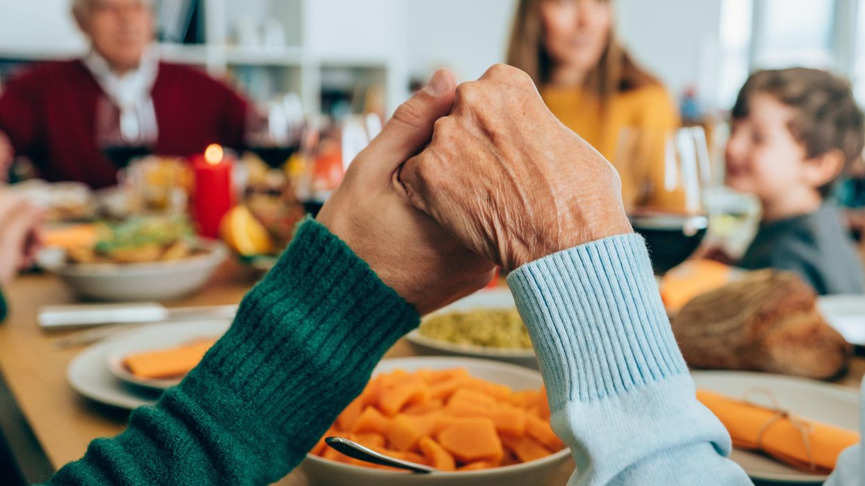 People having Thanksgiving dinner