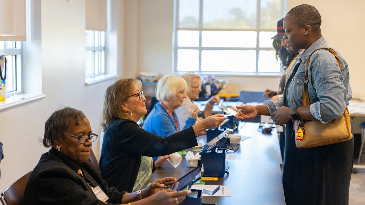 People helping voters