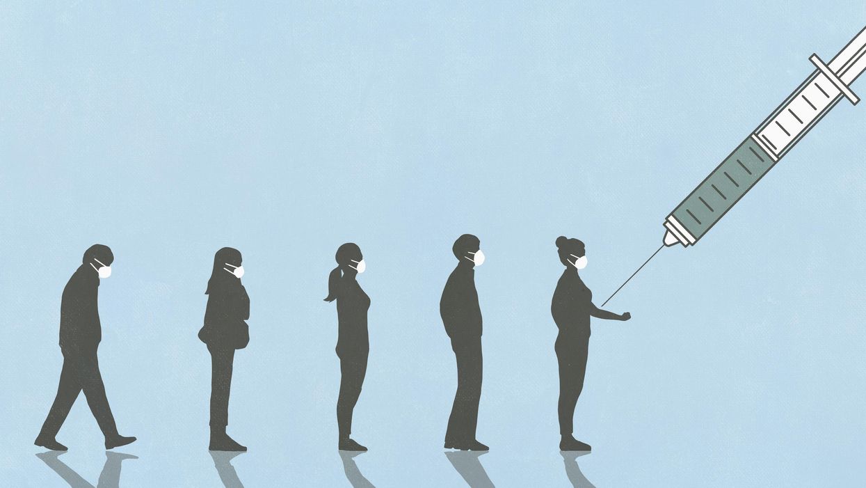 People in line for the Covid vaccine