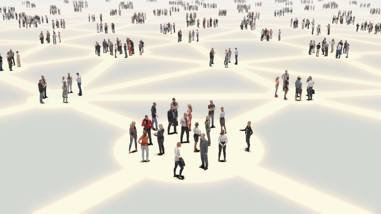 People separated into different groups