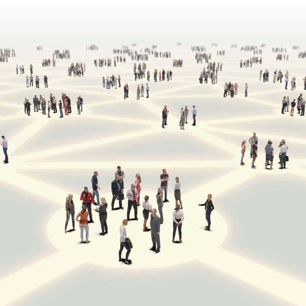 People separated into different groups