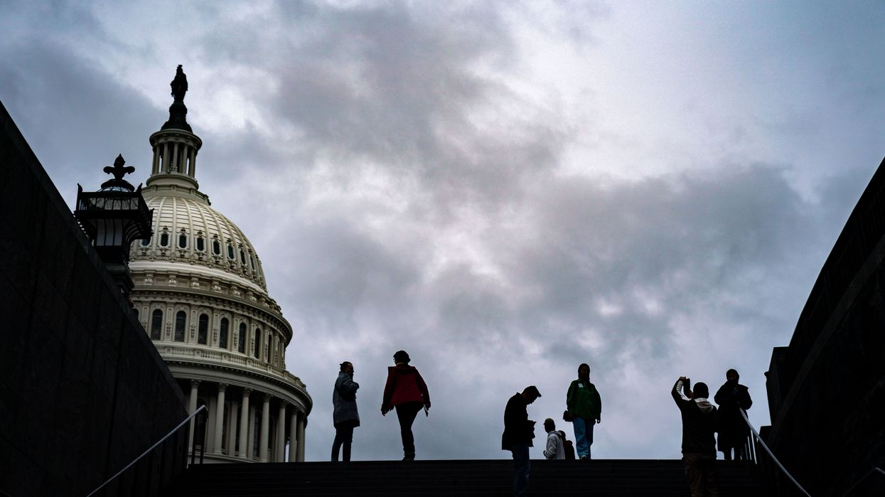 People standing outside the Capitol