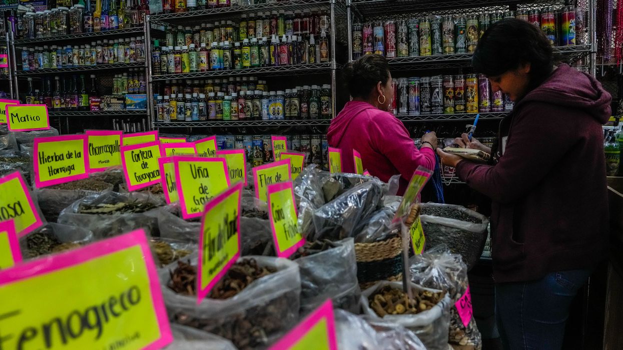 People working in a grocery store