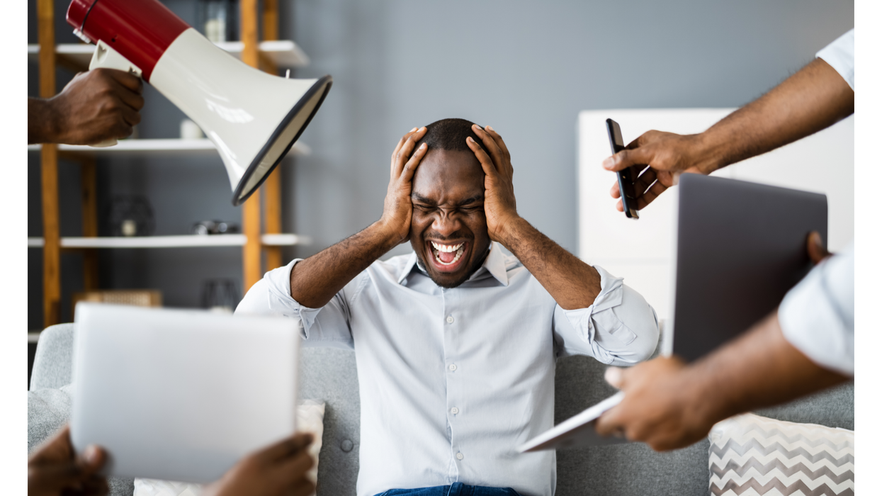 Person being overloaded with messaging