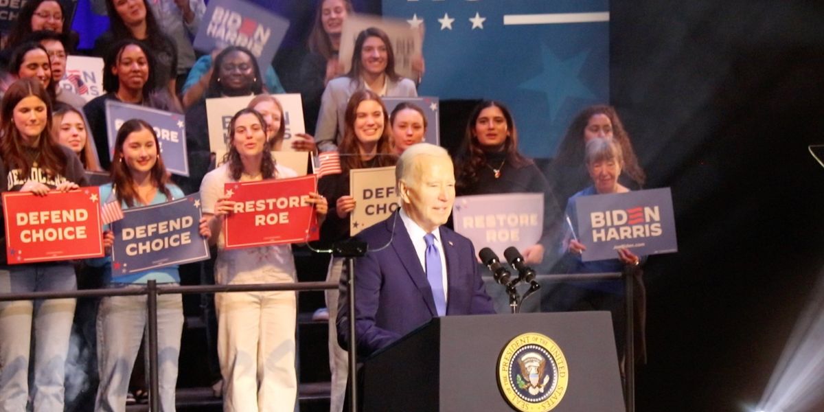 President Biden speaks at a campaign rally