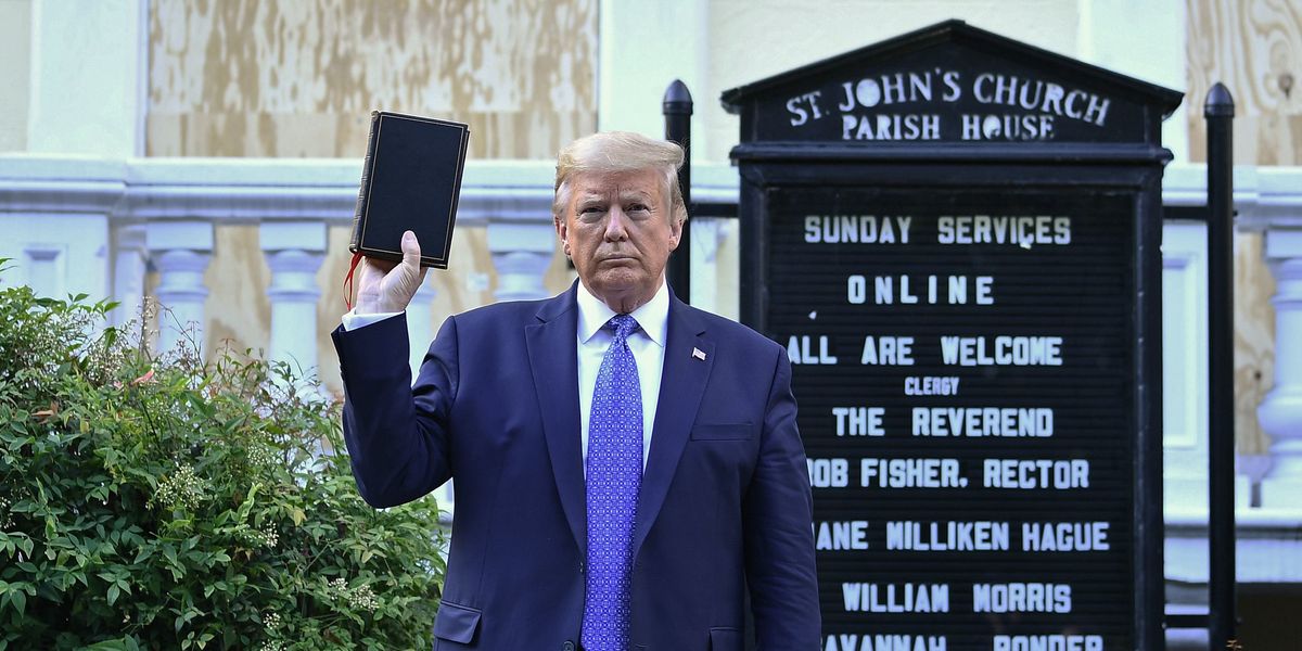 President Donald Trump at St. John's Church