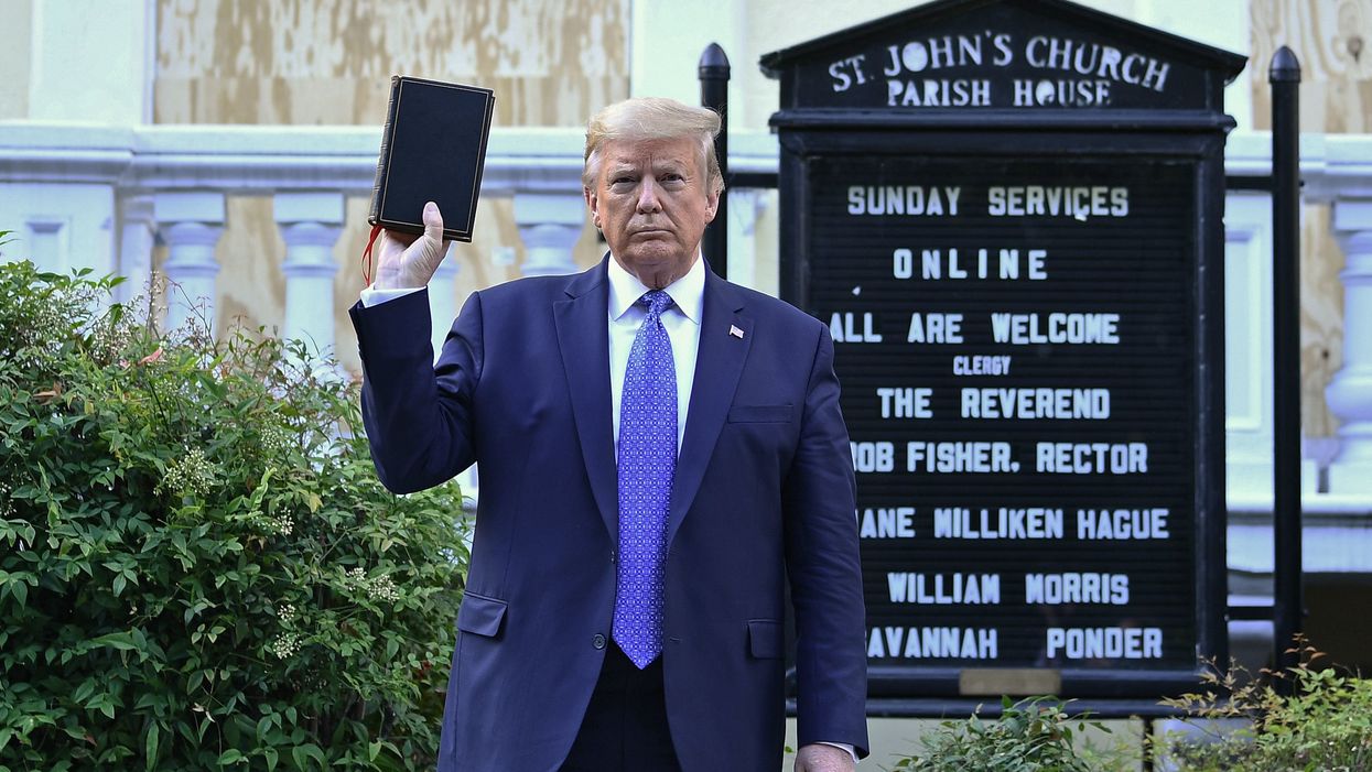 President Donald Trump at St. John's Church