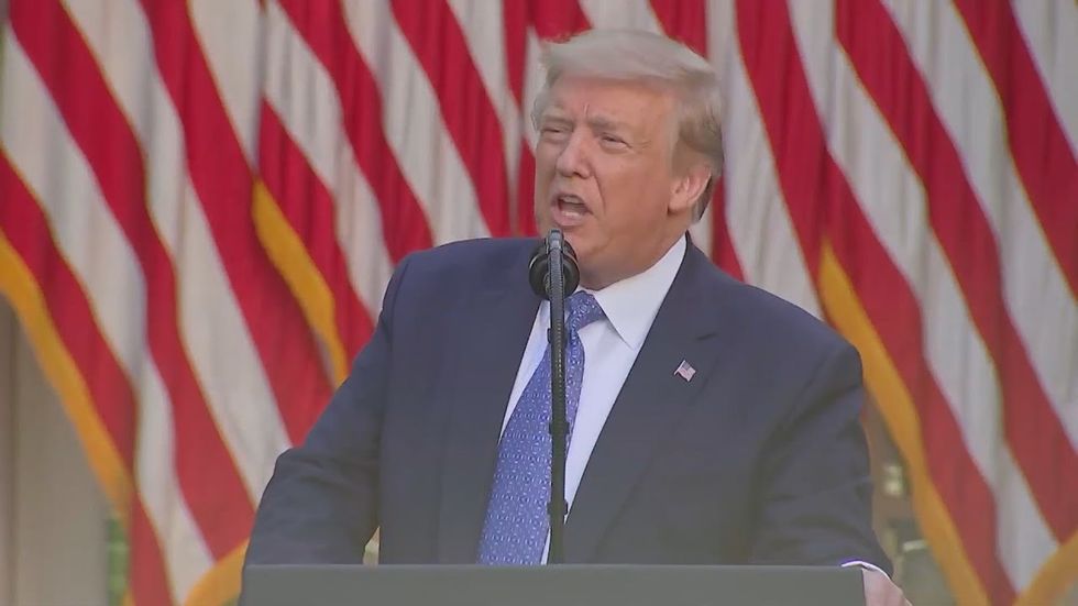 President Trump delivering a speech