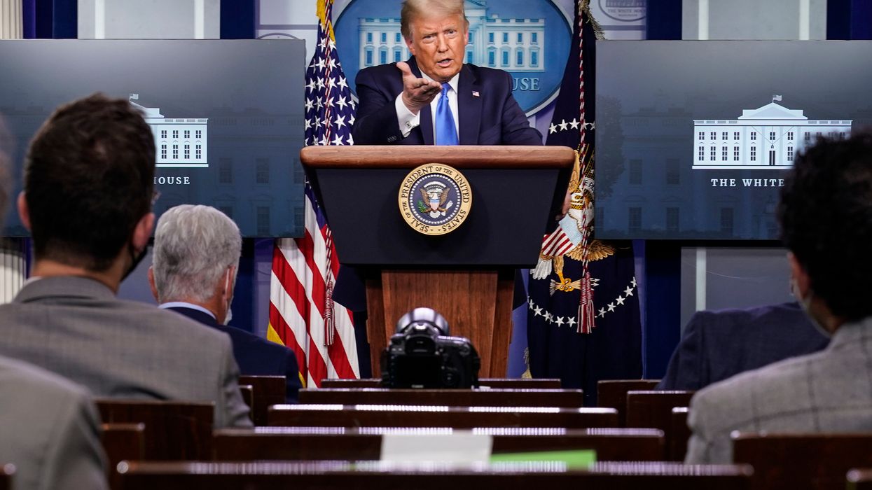 President Trump discussing foreign interference in elections