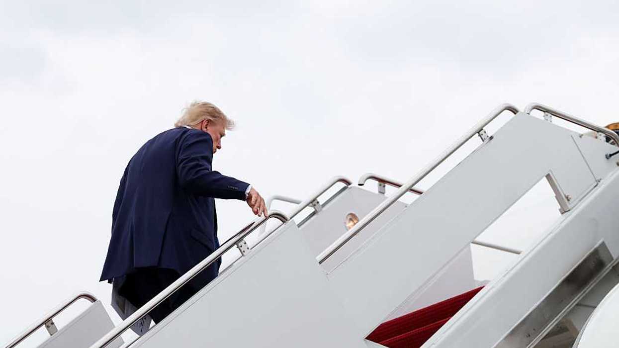 President Trump getting on a plane.