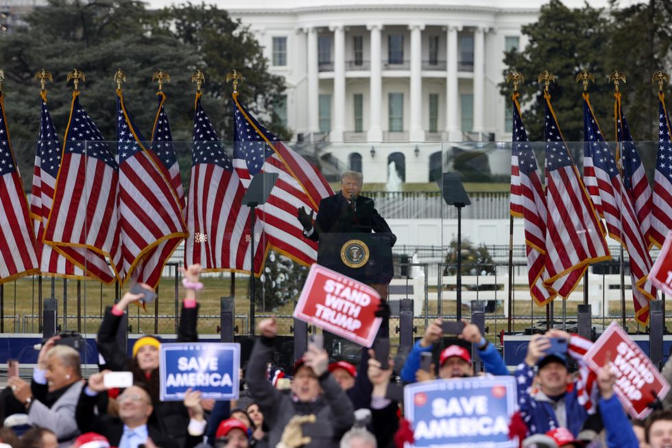 President Trump speaks to supporters Wednesday