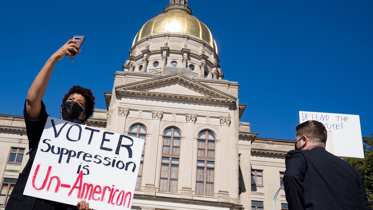 Protest over Georgia elections bill
