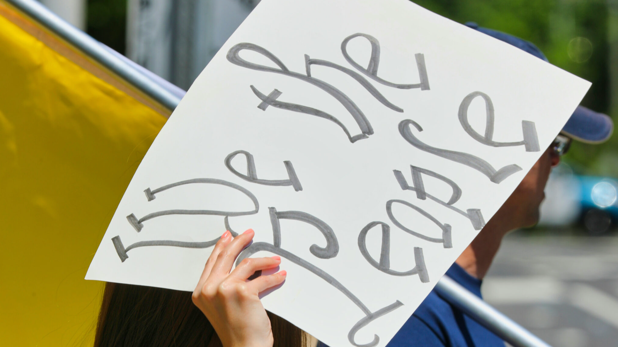 Protest sign, We the people.