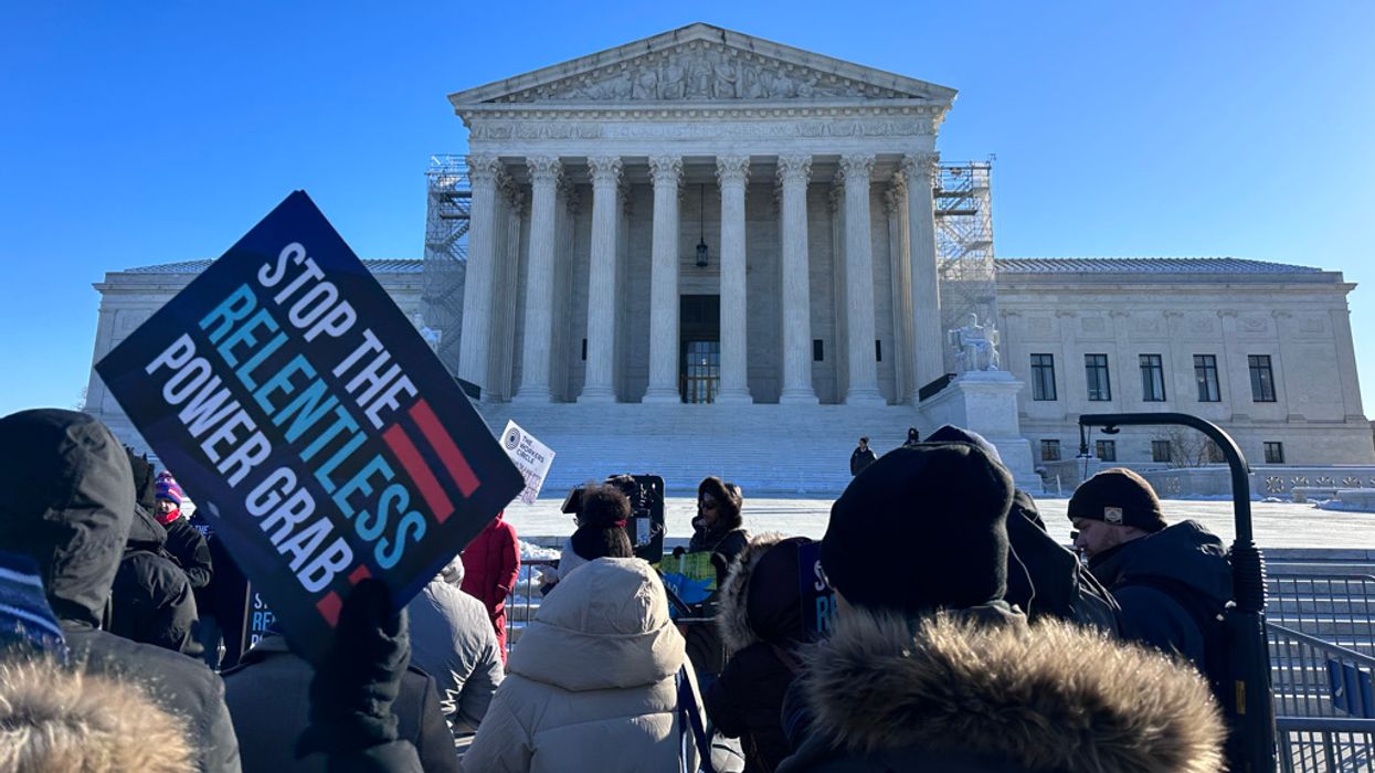 Protesters gather outside of the Supreme Court to advocate for the Chevron doctrine