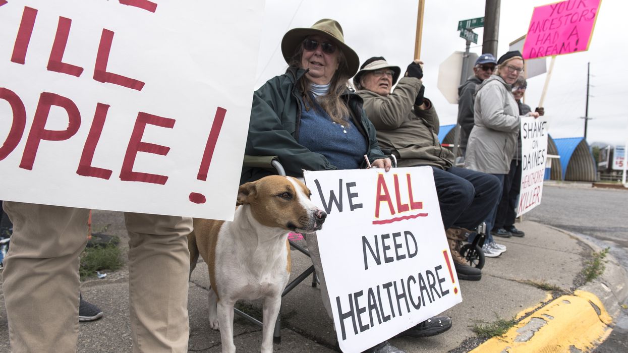 Protestors call for health care beneifts