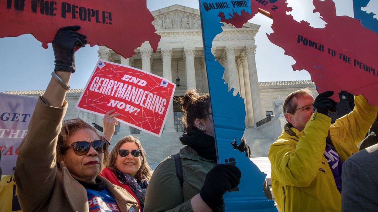 Protestors in front of the Supreme Court.