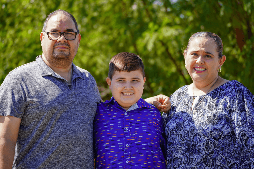 Rafael and Nidia Nevares, with their son Juan Jose "JJ\u201d, at Father Charles M. McNaboe Park in Laredo, Texas.
