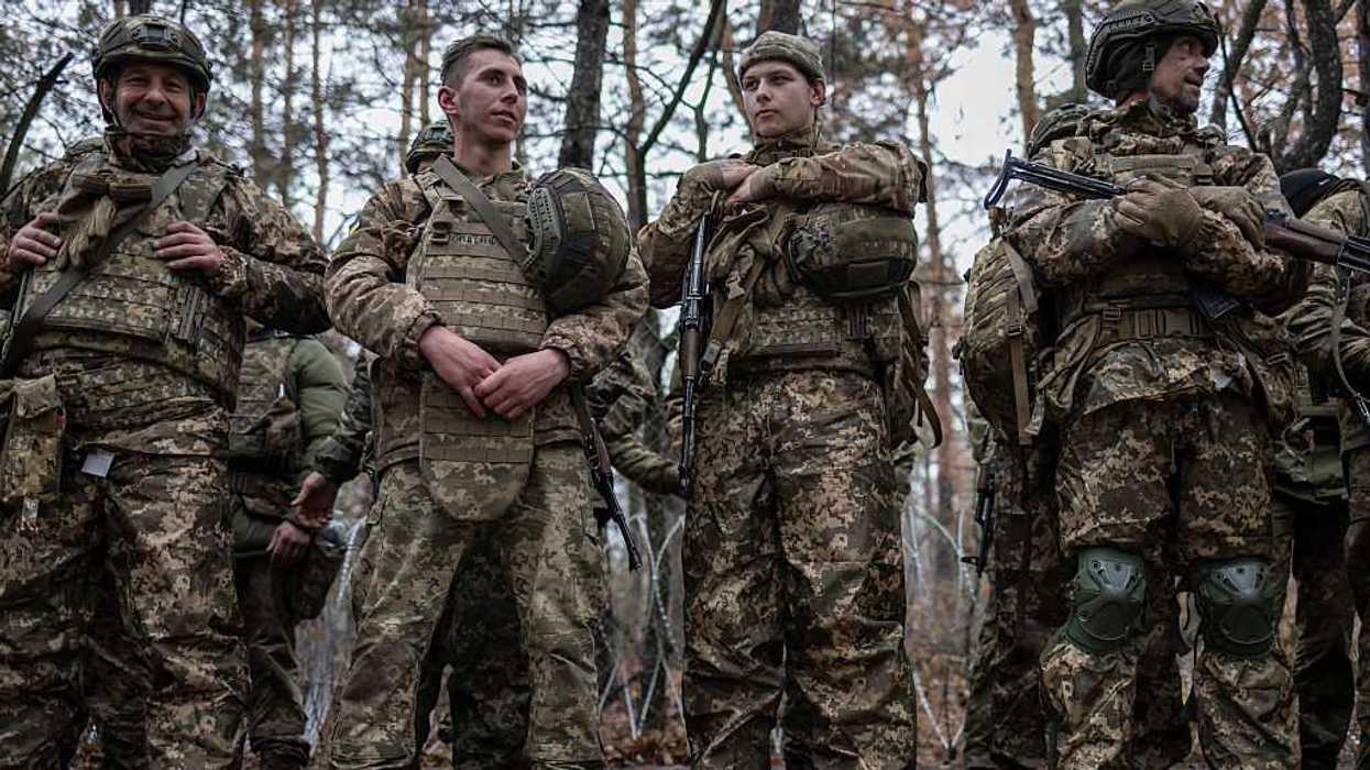 Recruits at roll call at the infantrymen's deployment site