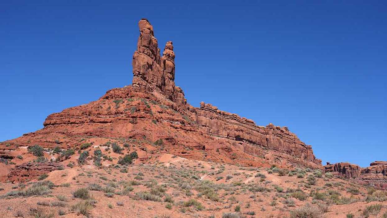 Red rock formations in the "Valley of the Gods."