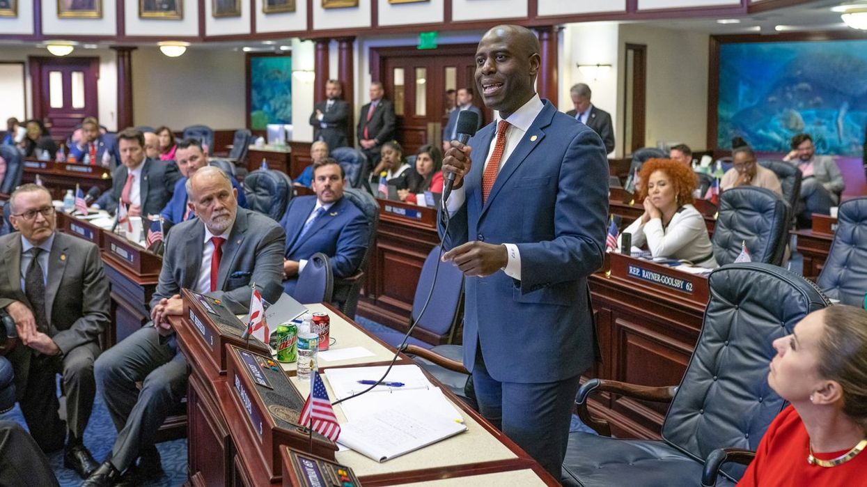 Rep. Berny Jacques speaking the in the state House chamber.