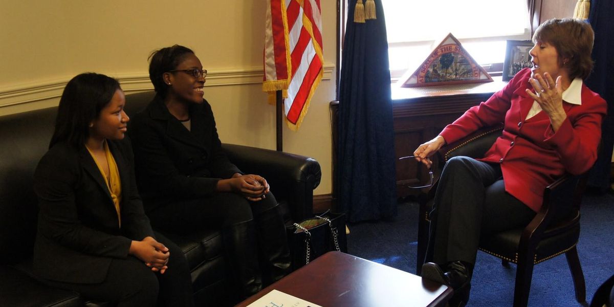 Rep. Gwen Graham and interns