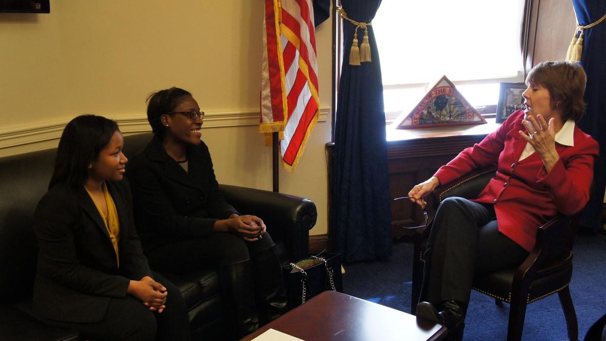 Rep. Gwen Graham and interns